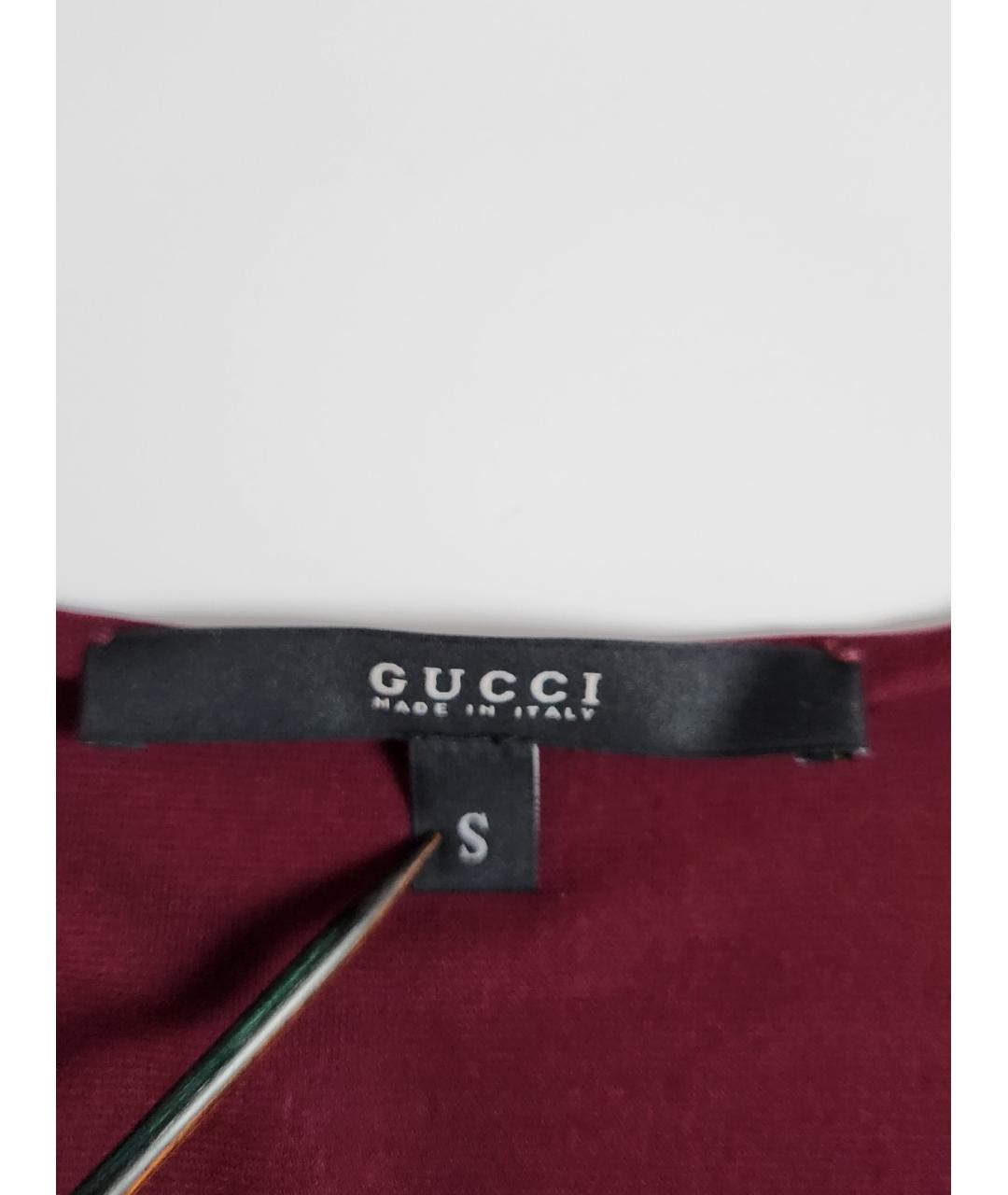 GUCCI Бордовая вискозная майка, фото 2