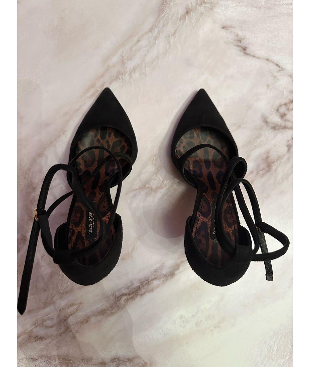 DOLCE&GABBANA Черные замшевые туфли, фото 3