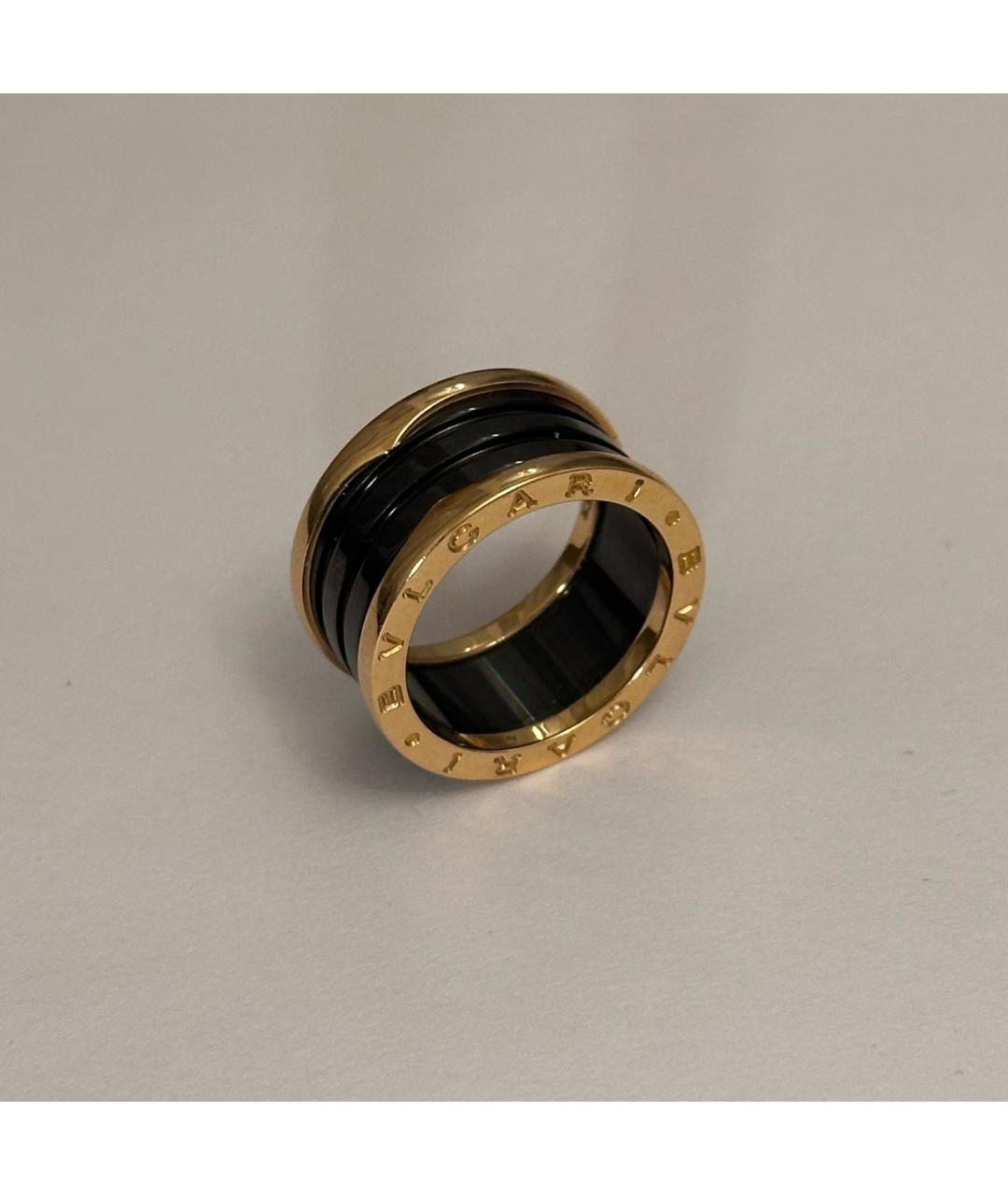 BVLGARI Черное кольцо из розового золота, фото 4