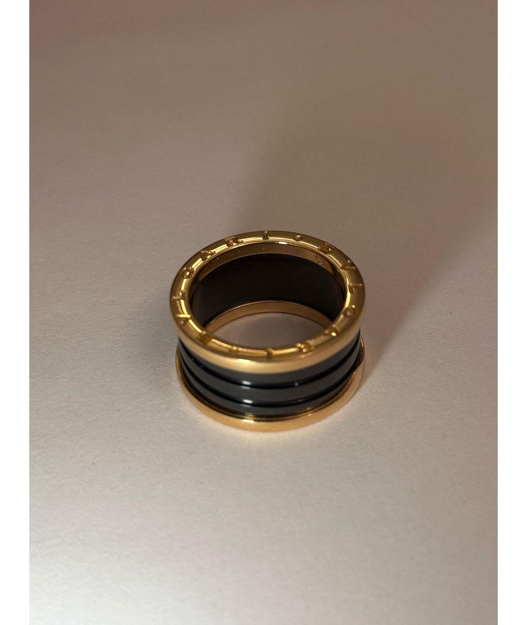 BVLGARI Черное кольцо из розового золота, фото 2