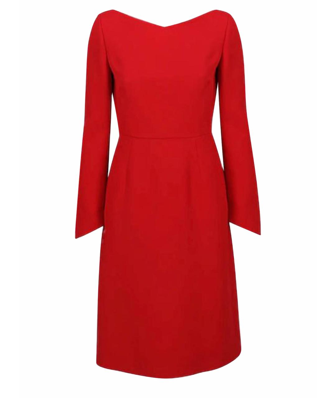 VALENTINO Красное шерстяное коктейльное платье, фото 1