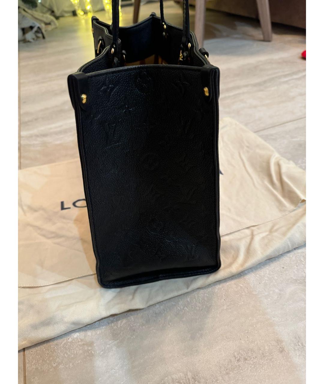 LOUIS VUITTON PRE-OWNED Черная кожаная сумка с короткими ручками, фото 3