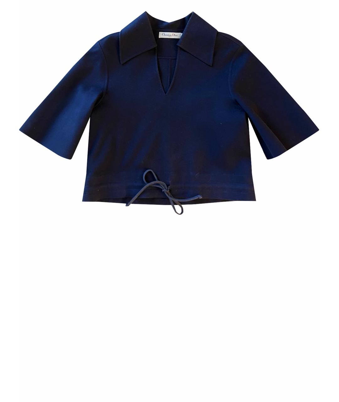 CHRISTIAN DIOR PRE-OWNED Темно-синий хлопковый джемпер / свитер, фото 1