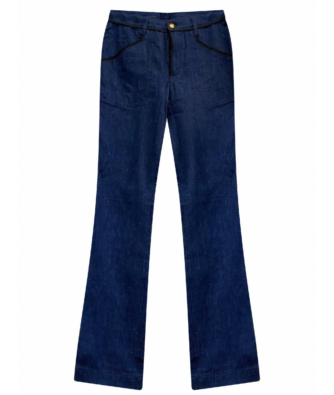 LOUIS VUITTON PRE-OWNED Темно-синие хлопковые джинсы клеш, фото 1