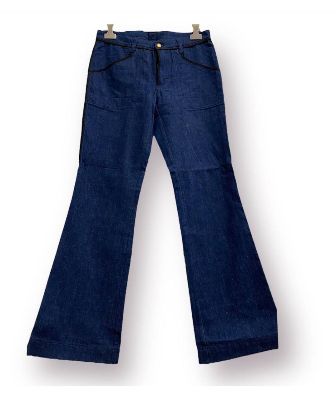 LOUIS VUITTON PRE-OWNED Темно-синие хлопковые джинсы клеш, фото 7