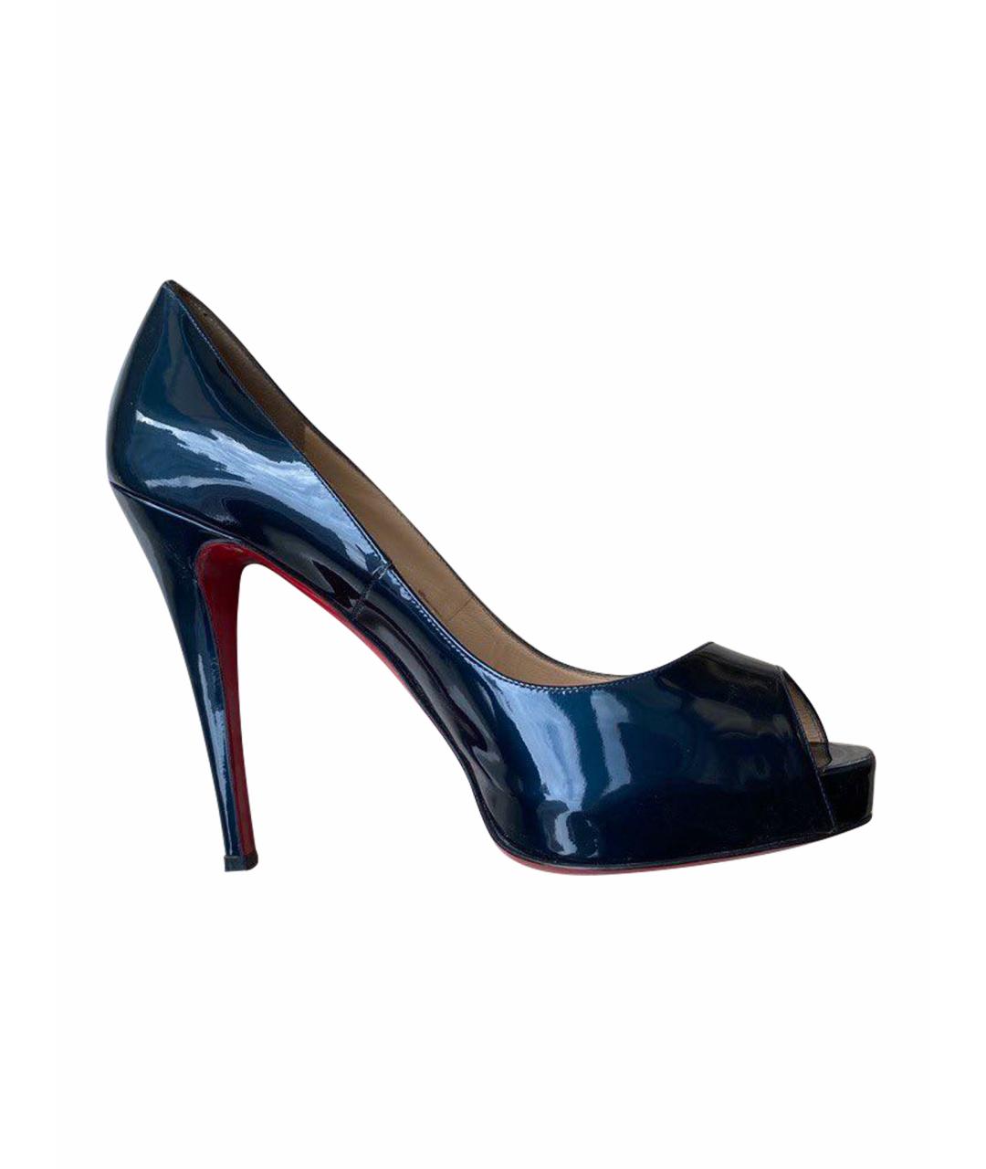 CHRISTIAN LOUBOUTIN Темно-синие туфли из лакированной кожи, фото 1