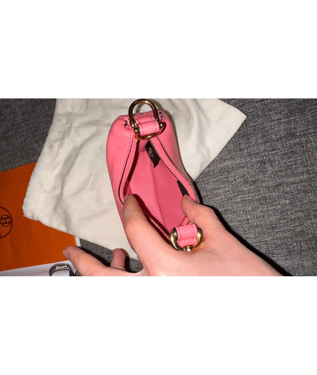 FENDI Розовая кожаная сумка с короткими ручками, фото 4