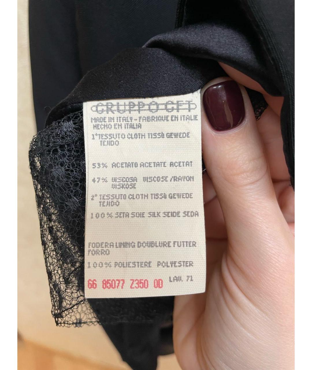 VALENTINO Черное ацетатное коктейльное платье, фото 5