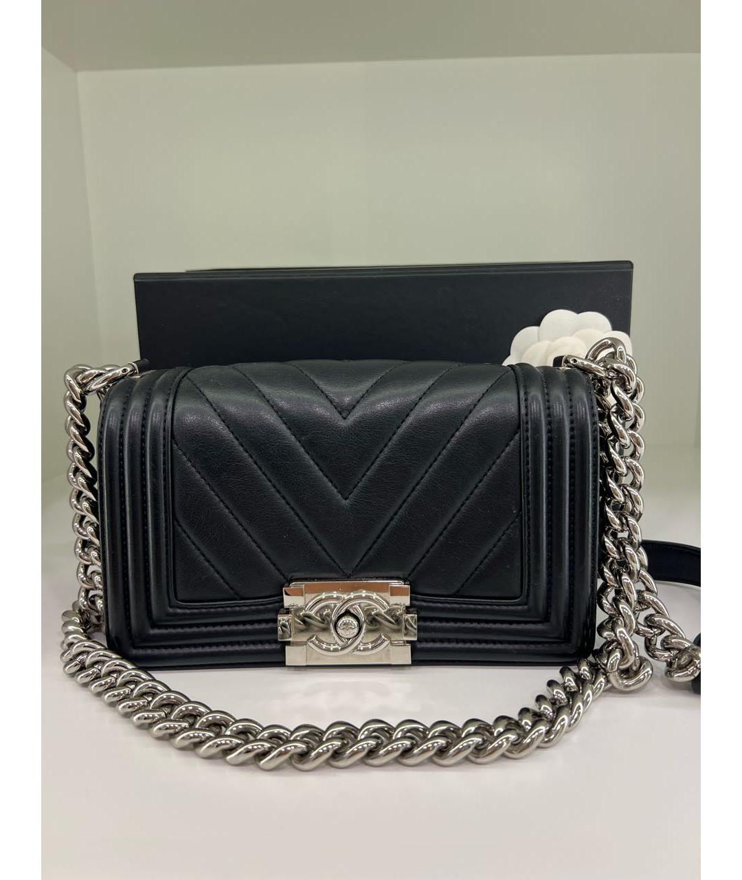 CHANEL PRE-OWNED Черная кожаная сумка через плечо, фото 8