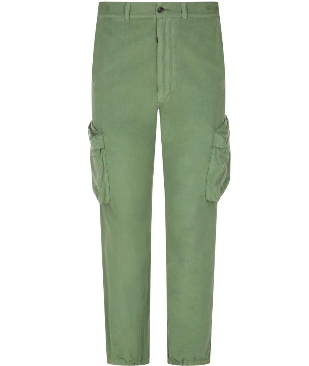 OFF-WHITE Зеленые хлопковые брюки чинос, фото 1