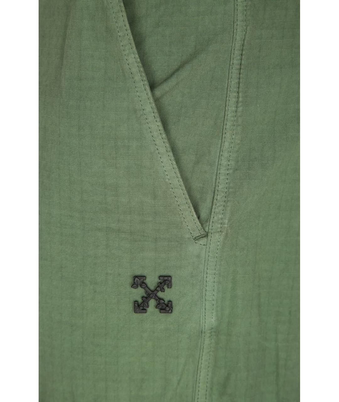 OFF-WHITE Зеленые хлопковые брюки чинос, фото 4