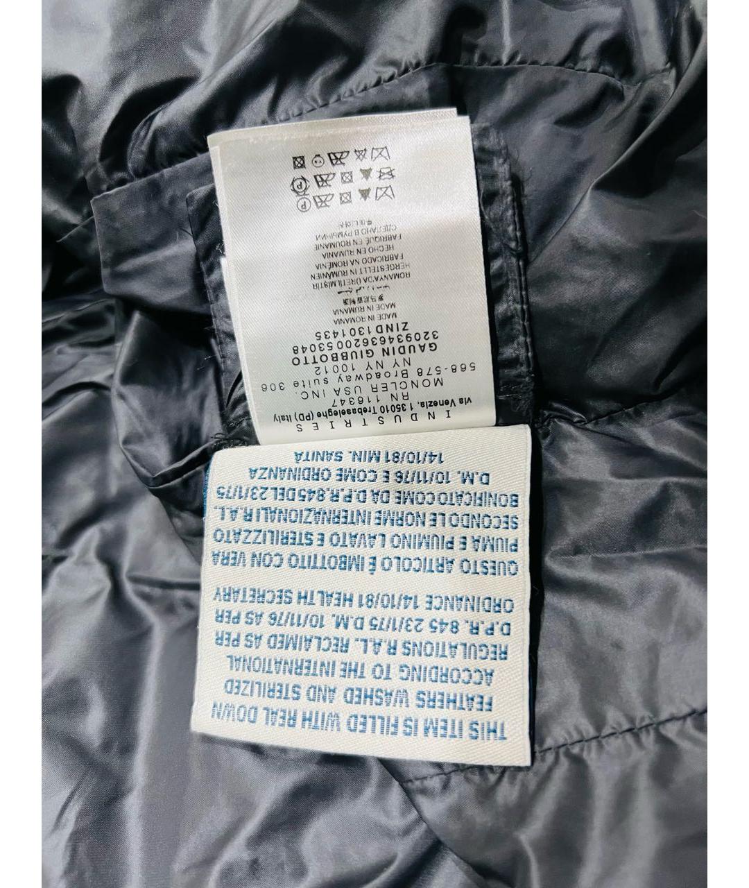 MONCLER Темно-синий пуховик, фото 5