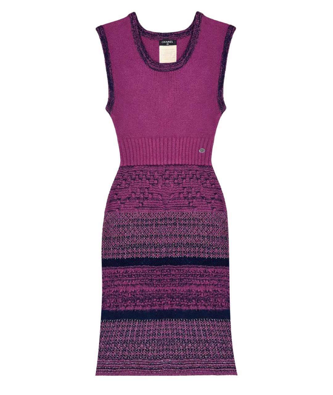 CHANEL PRE-OWNED Фиолетовое хлопковое повседневное платье, фото 1