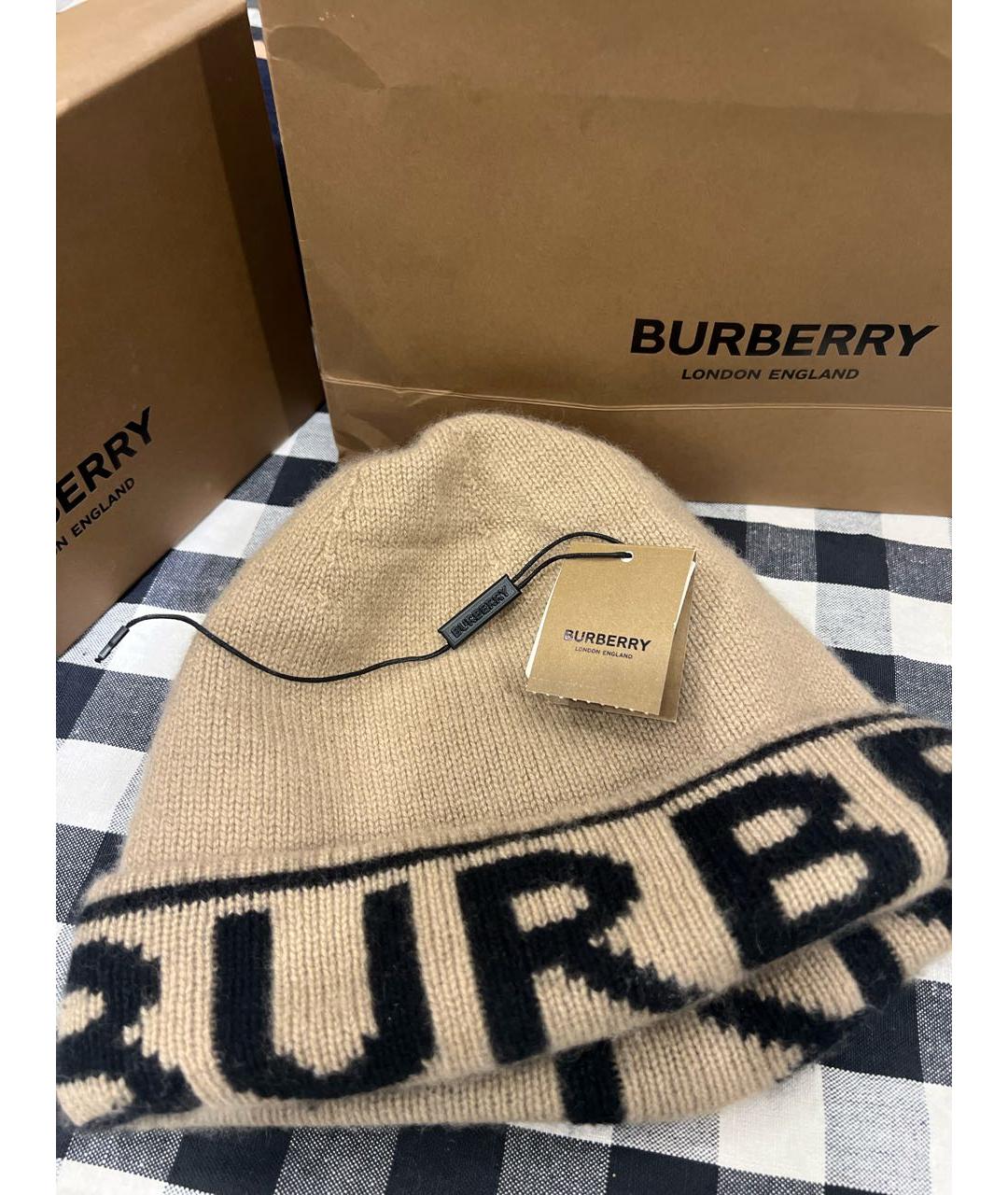 BURBERRY Бежевая кашемировая шапка, фото 5