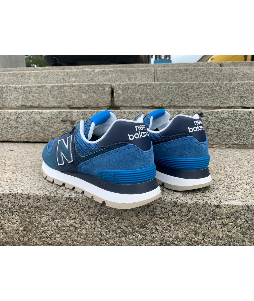 NEW BALANCE Синие замшевые низкие кроссовки / кеды 574 для мужчин ...