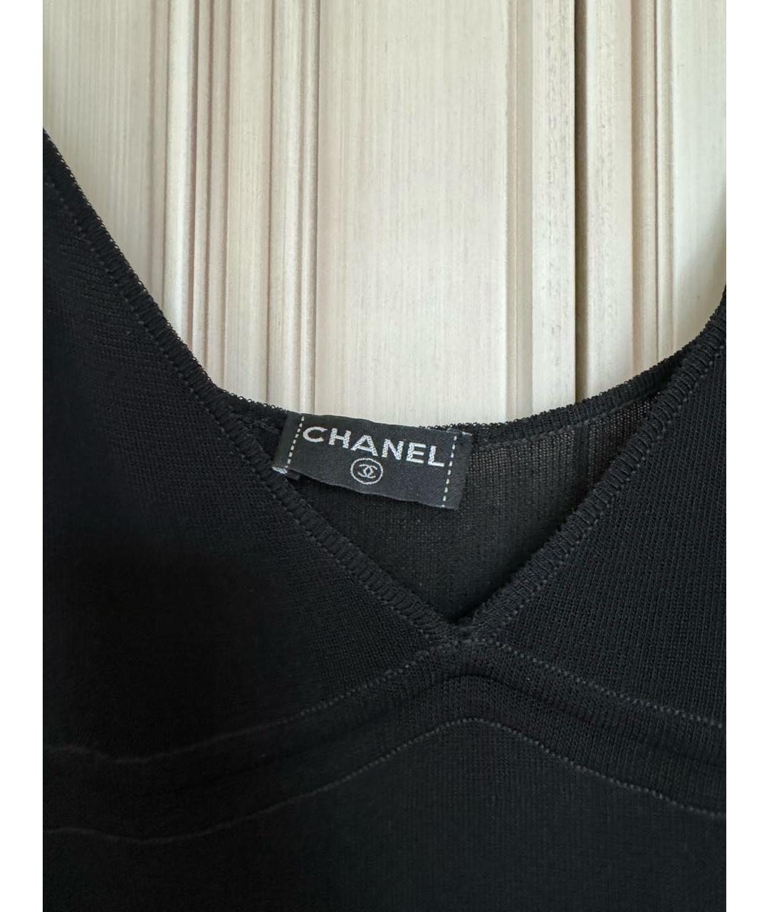 CHANEL PRE-OWNED Черное шелковое платье, фото 3