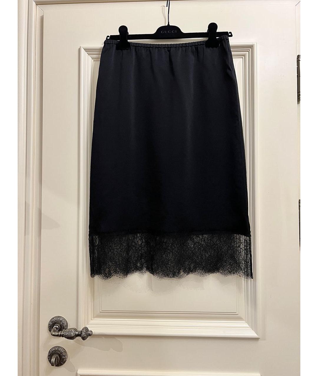 VALENTINO Черная вискозная юбка миди, фото 2