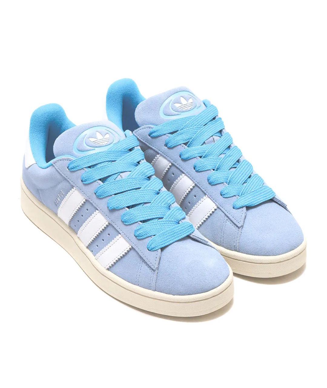 ADIDAS Голубые замшевые кроссовки, фото 4