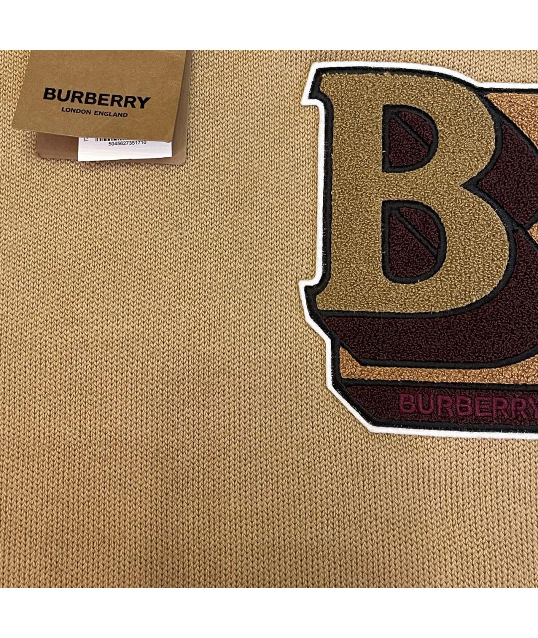 BURBERRY Бежевый шерстяной джемпер / свитер, фото 4