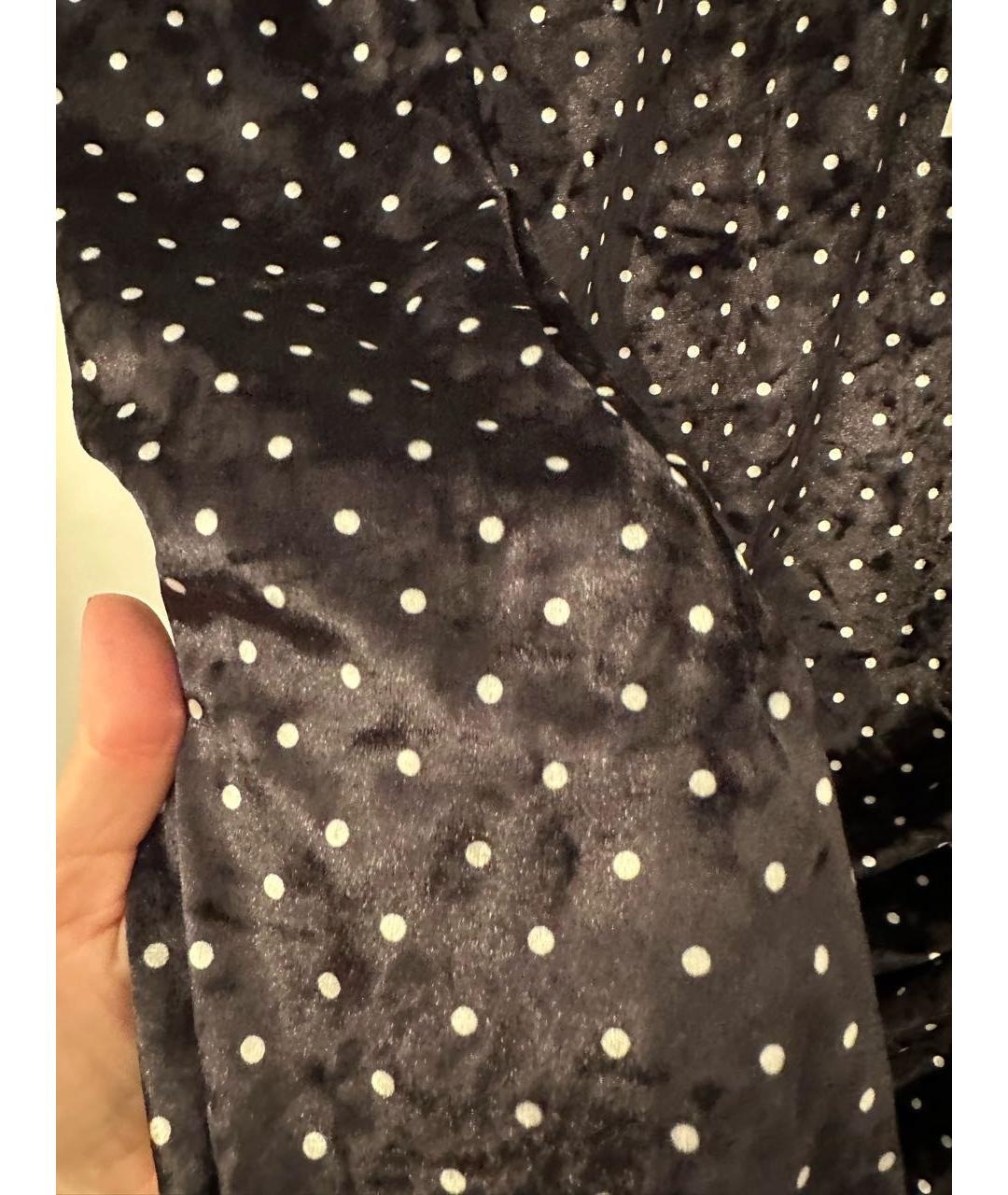 GANNI Черное велюровое коктейльное платье, фото 4