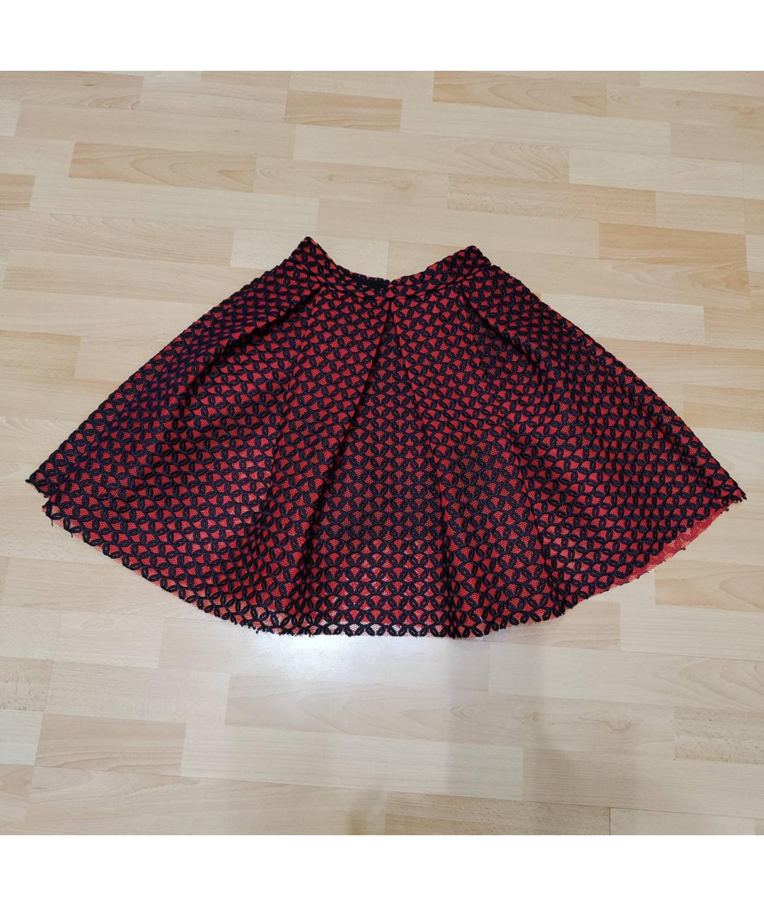 MAJE Красная полиэстеровая юбка мини, фото 7