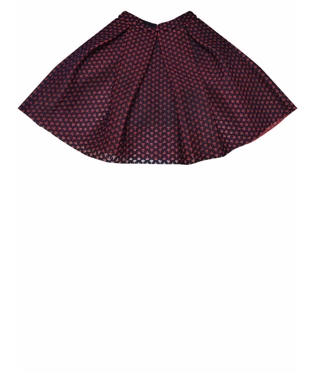 MAJE Красная полиэстеровая юбка мини, фото 1
