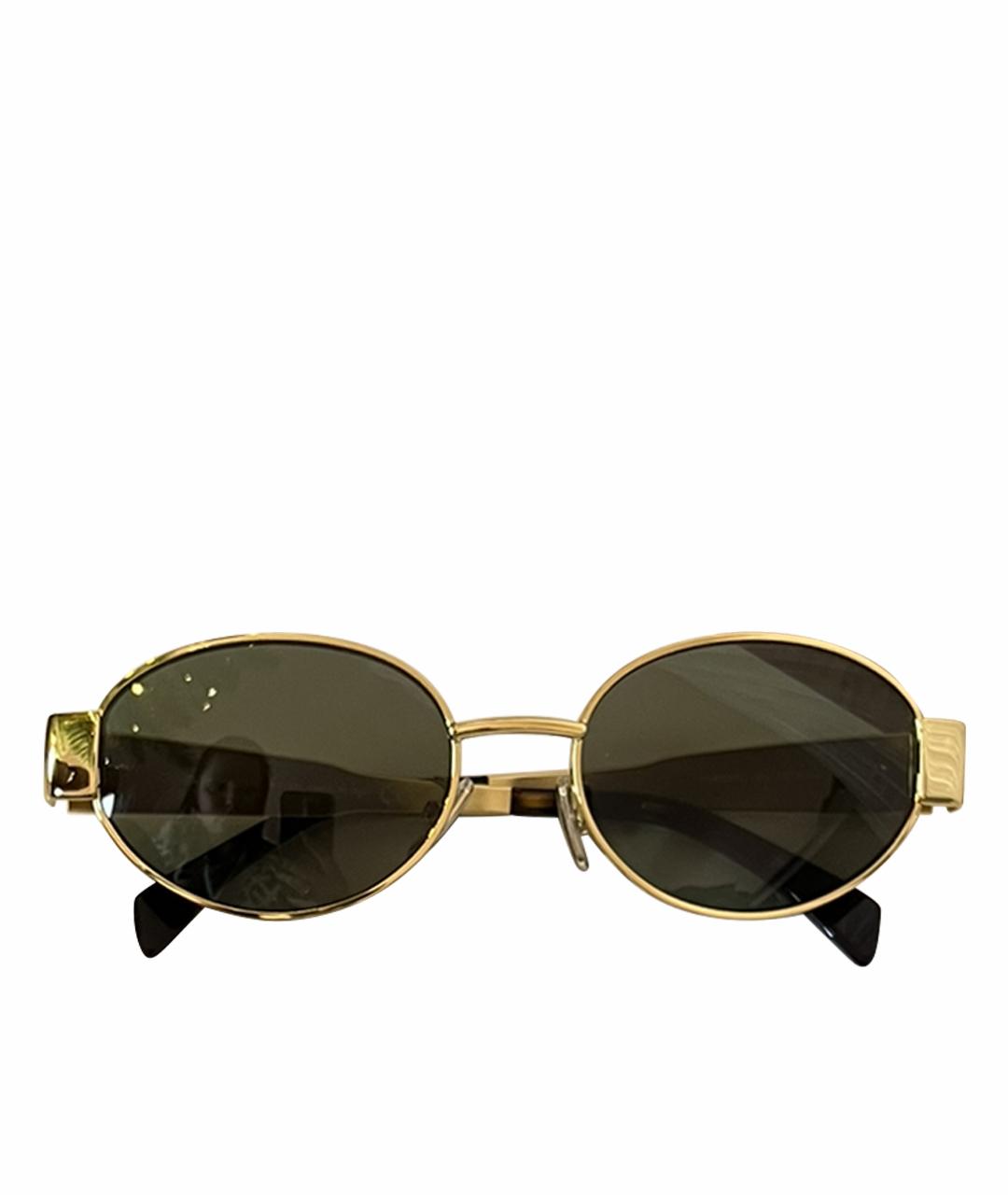 CELINE Золотые металлические солнцезащитные очки, фото 1