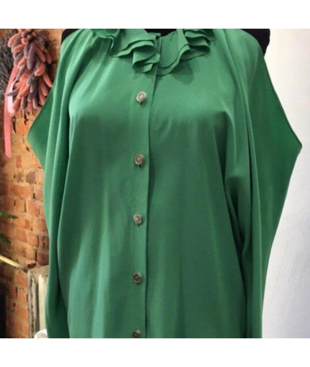 CHANEL PRE-OWNED Зеленая шелковая блузы, фото 2