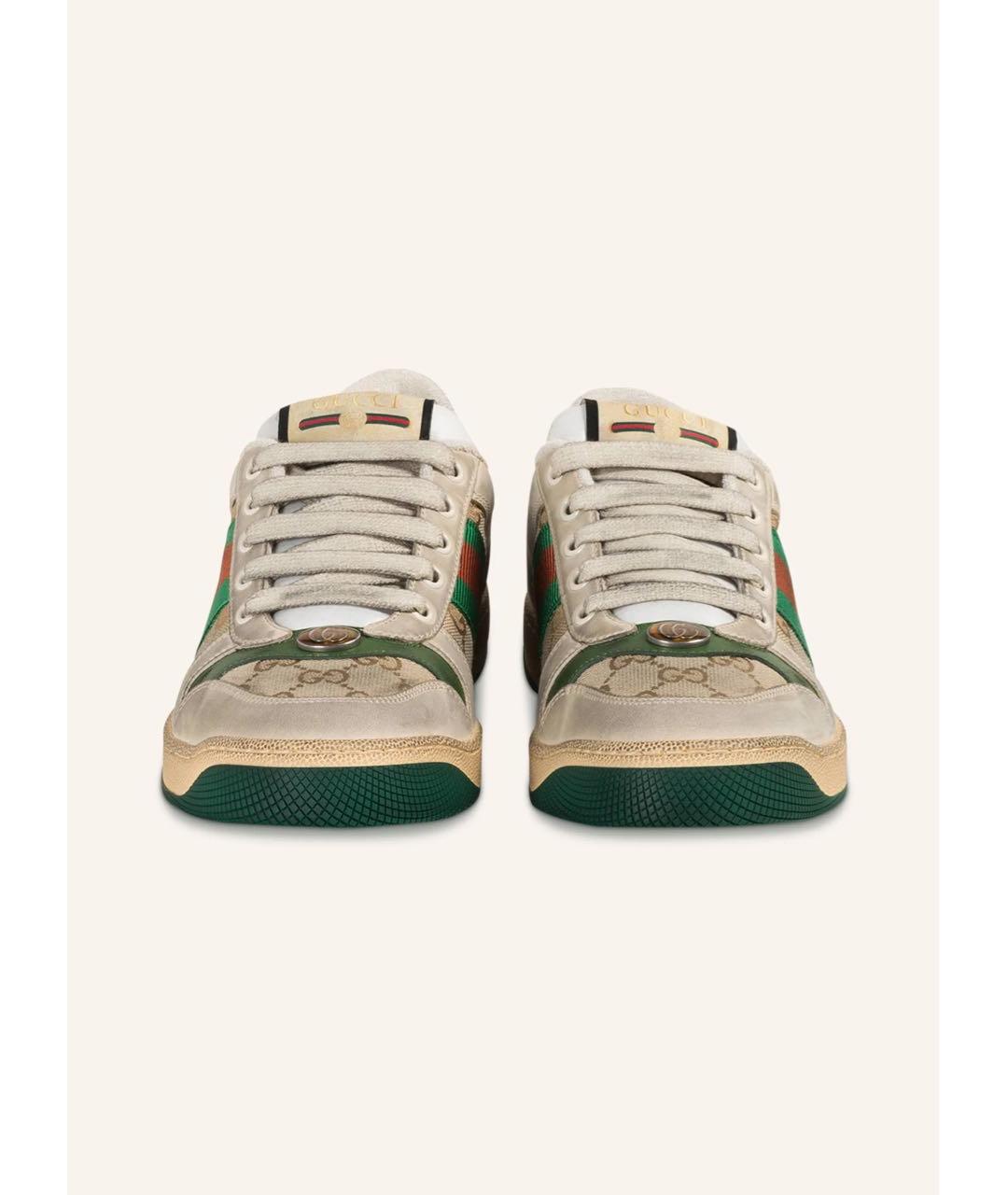 GUCCI Бежевые кожаные кеды, фото 2