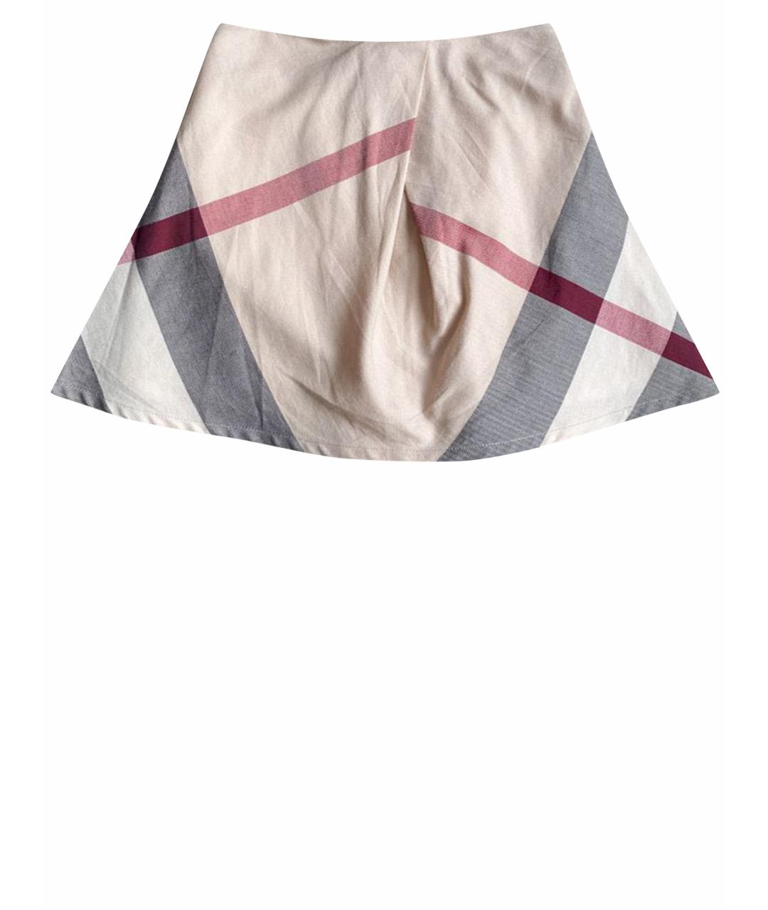 BURBERRY Бежевая хлопковая юбка, фото 1