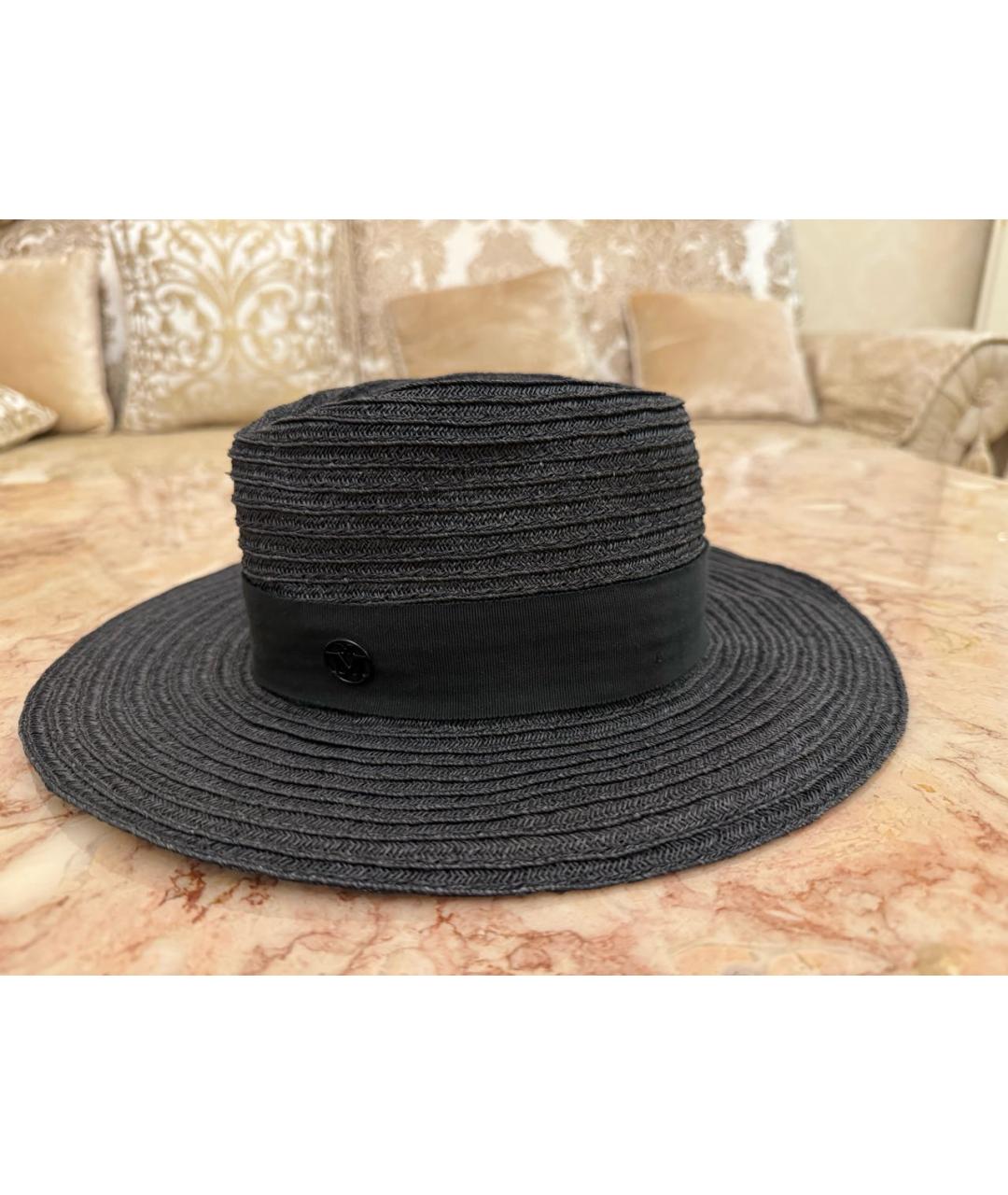 MAISON MICHEL Черная соломенная шляпа, фото 7