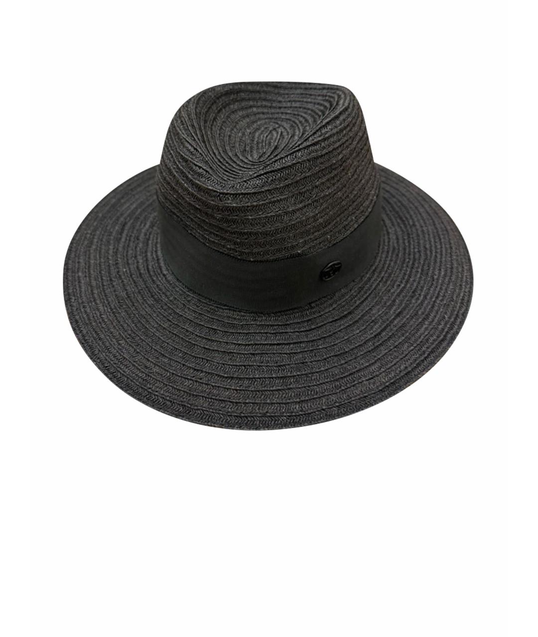 MAISON MICHEL Черная соломенная шляпа, фото 1