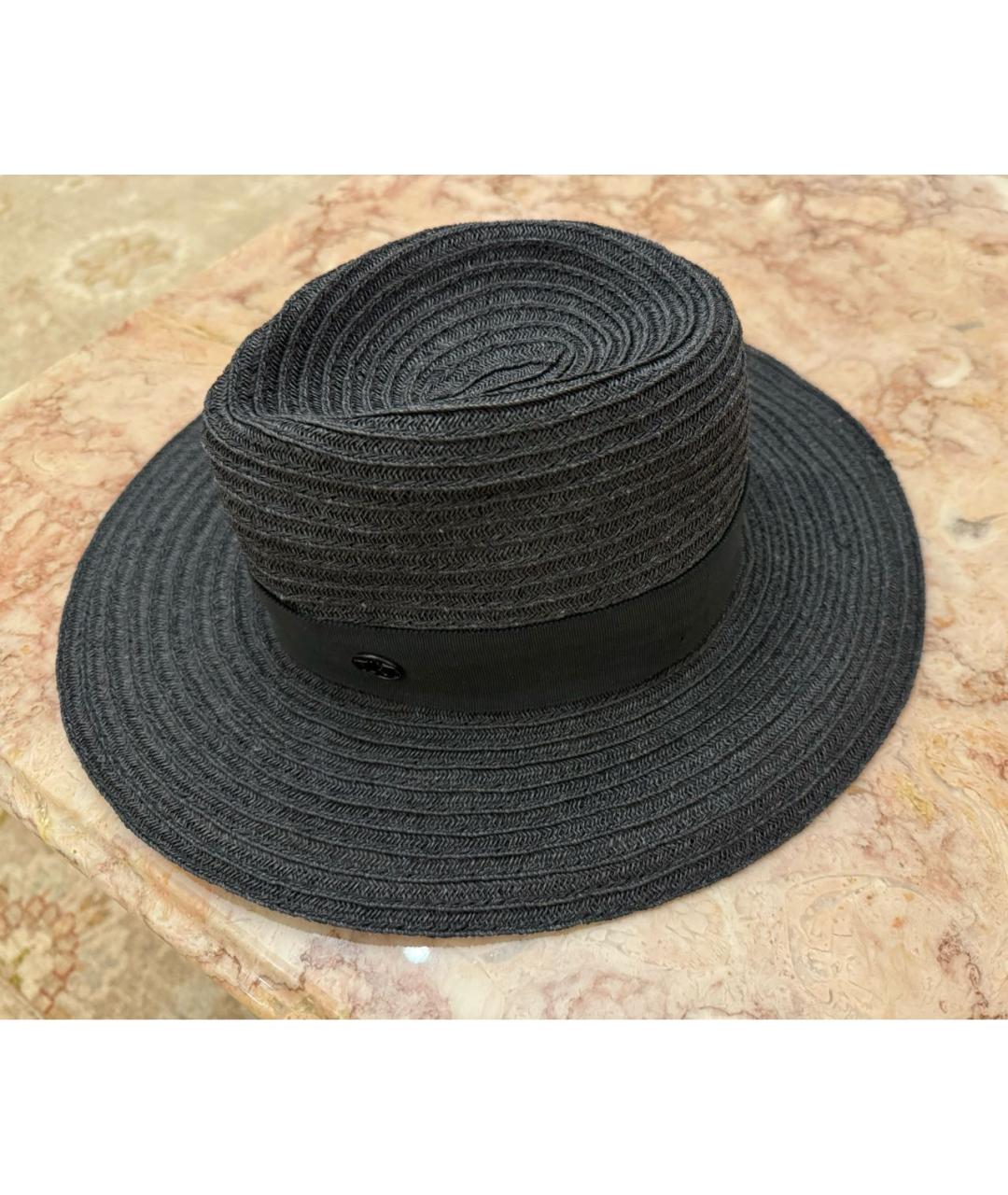 MAISON MICHEL Черная соломенная шляпа, фото 5