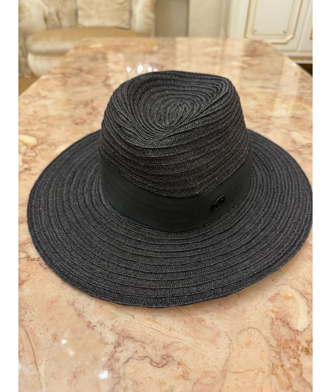 MAISON MICHEL Черная соломенная шляпа, фото 8