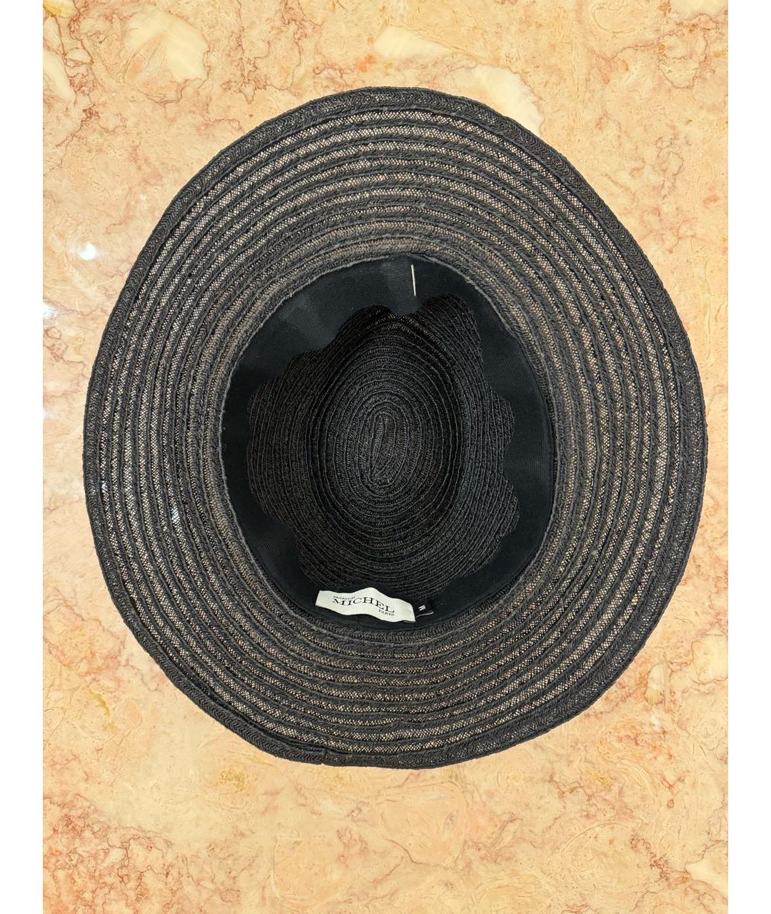 MAISON MICHEL Черная соломенная шляпа, фото 6