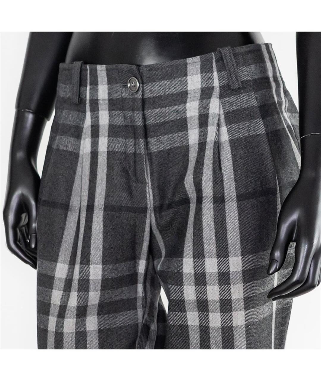 BURBERRY Серые шерстяные прямые брюки, фото 2