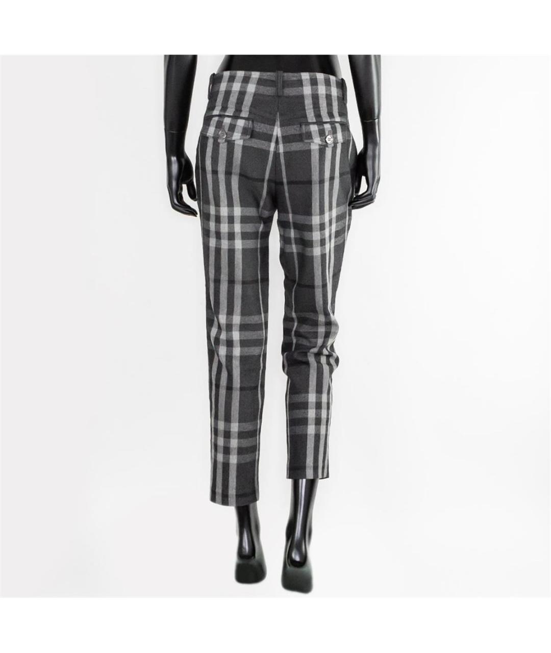 BURBERRY Серые шерстяные прямые брюки, фото 3