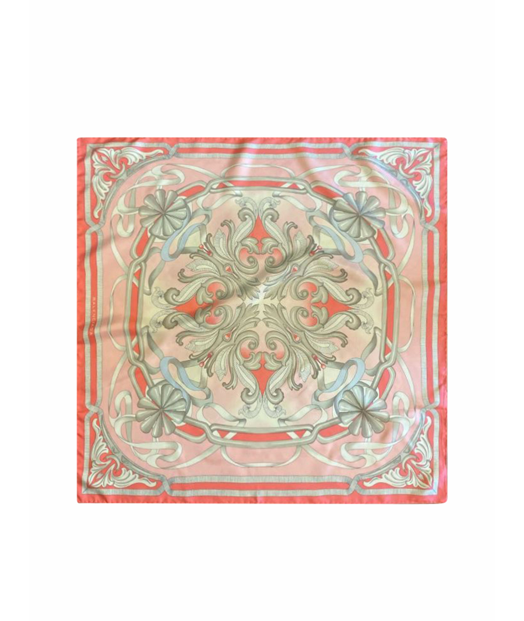 BALENCIAGA Розовый шелковый шарф, фото 1