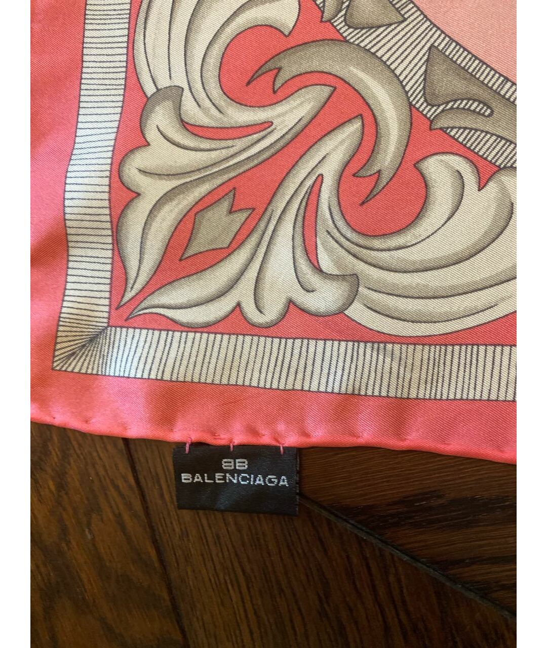 BALENCIAGA Розовый шелковый шарф, фото 4
