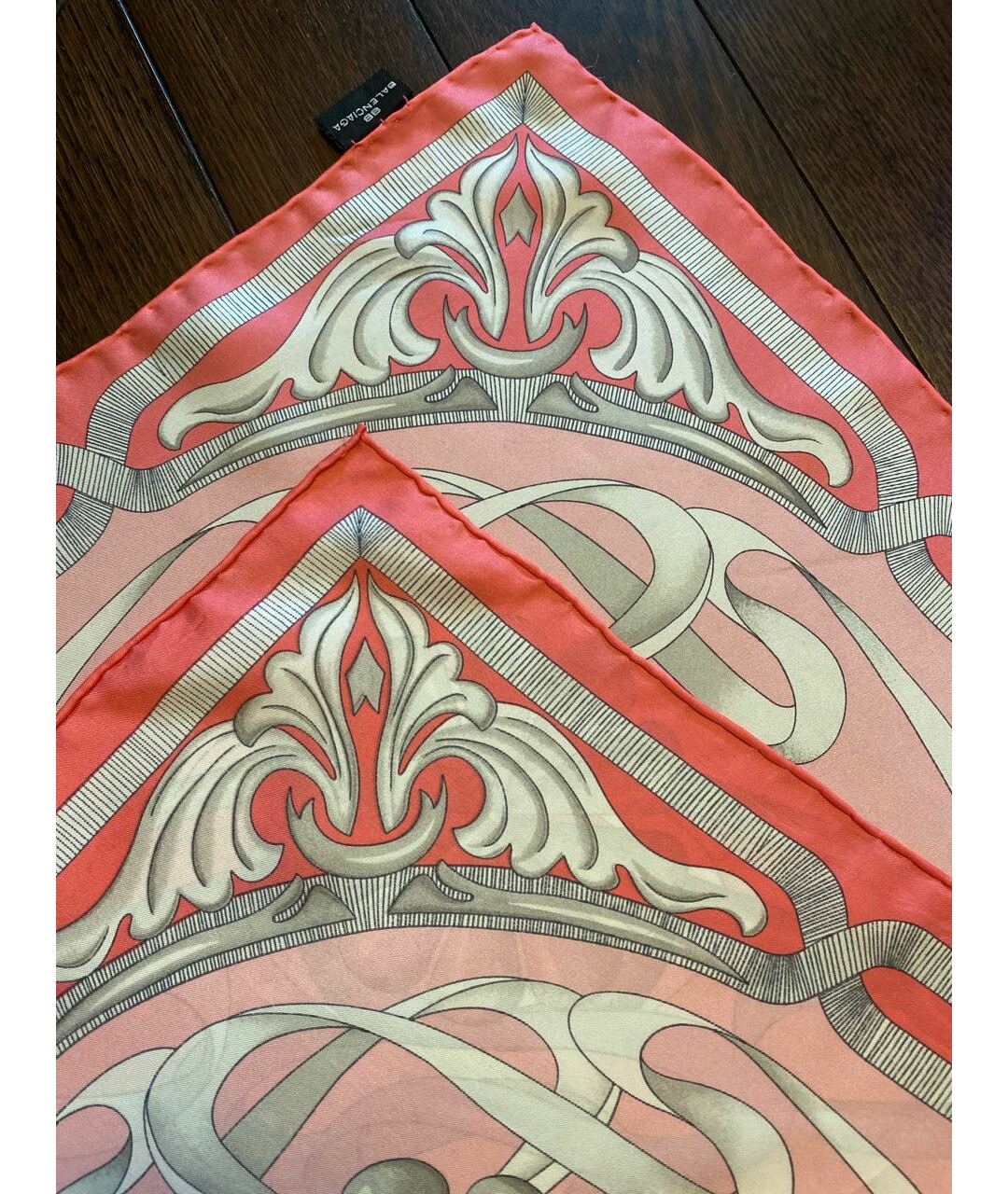 BALENCIAGA Розовый шелковый шарф, фото 3