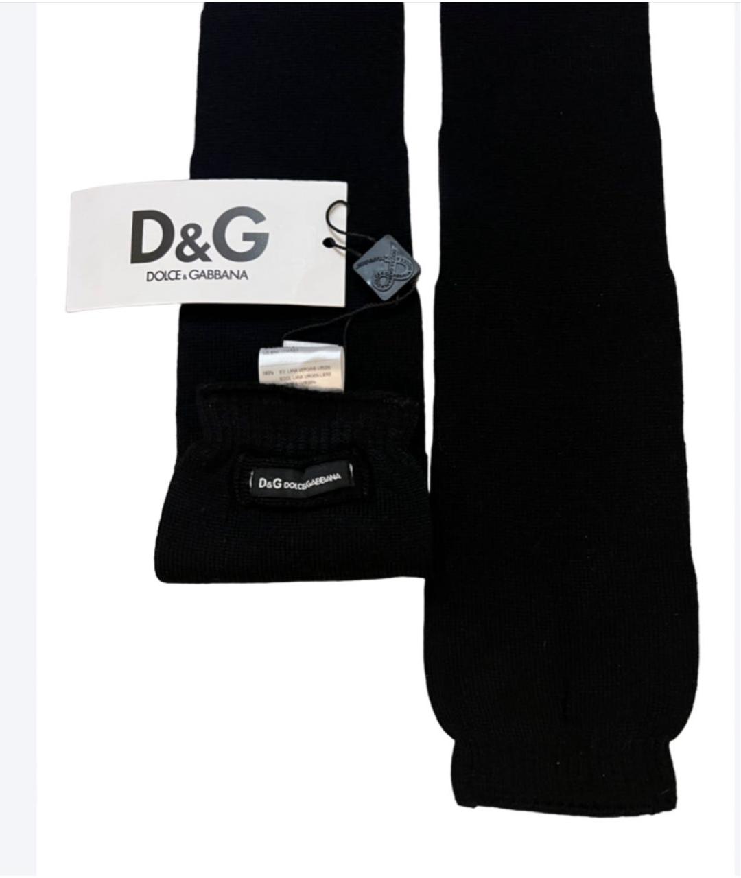 DOLCE&GABBANA Черные шерстяные перчатки, фото 3