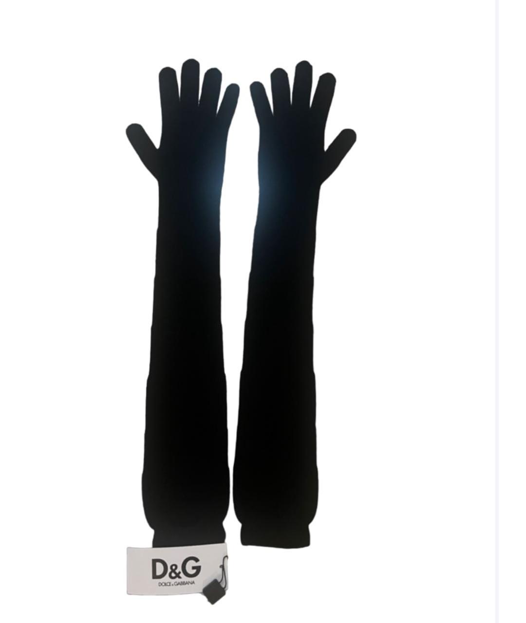 DOLCE&GABBANA Черные шерстяные перчатки, фото 2
