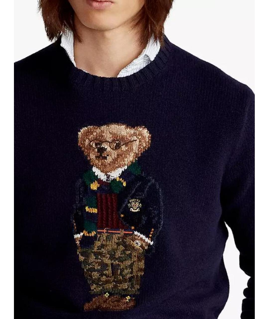 POLO RALPH LAUREN Синий шерстяной джемпер / свитер, фото 4