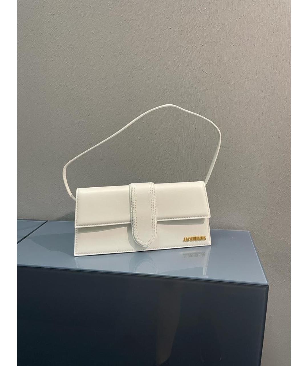 JACQUEMUS Белая кожаная сумка тоут, фото 4