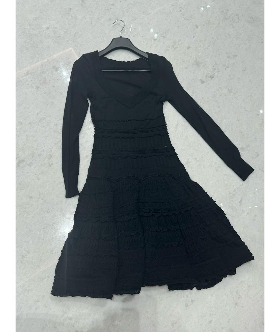 ALAIA Черное шерстяное повседневное платье, фото 7