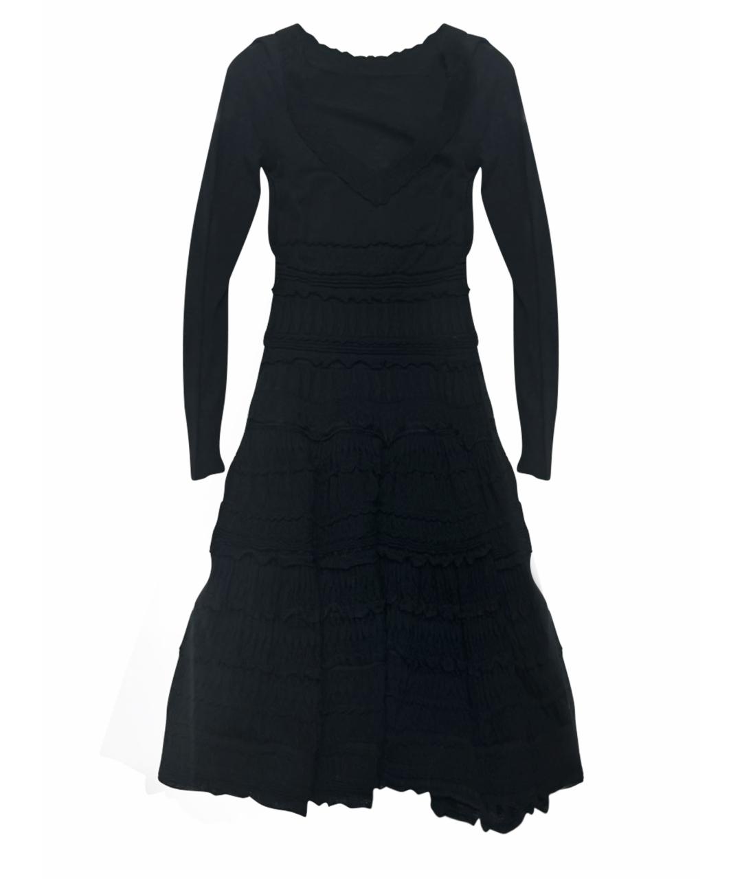 ALAIA Черное шерстяное повседневное платье, фото 1