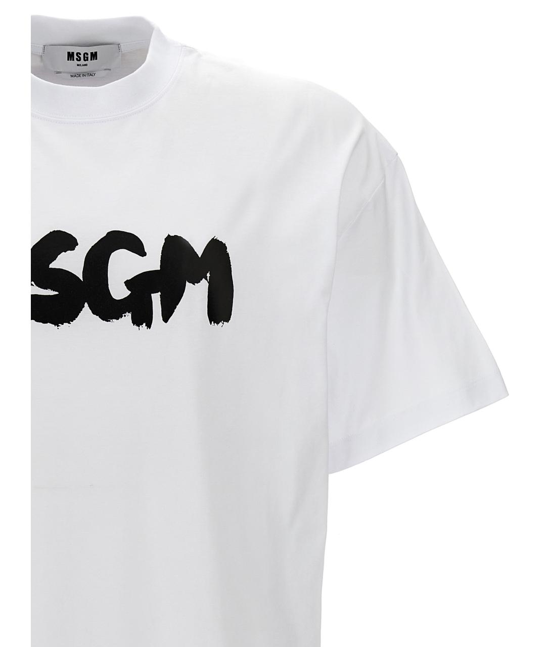 MSGM Белая хлопковая футболка, фото 3