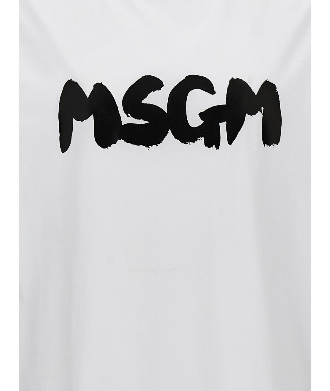 MSGM Белая хлопковая футболка, фото 4