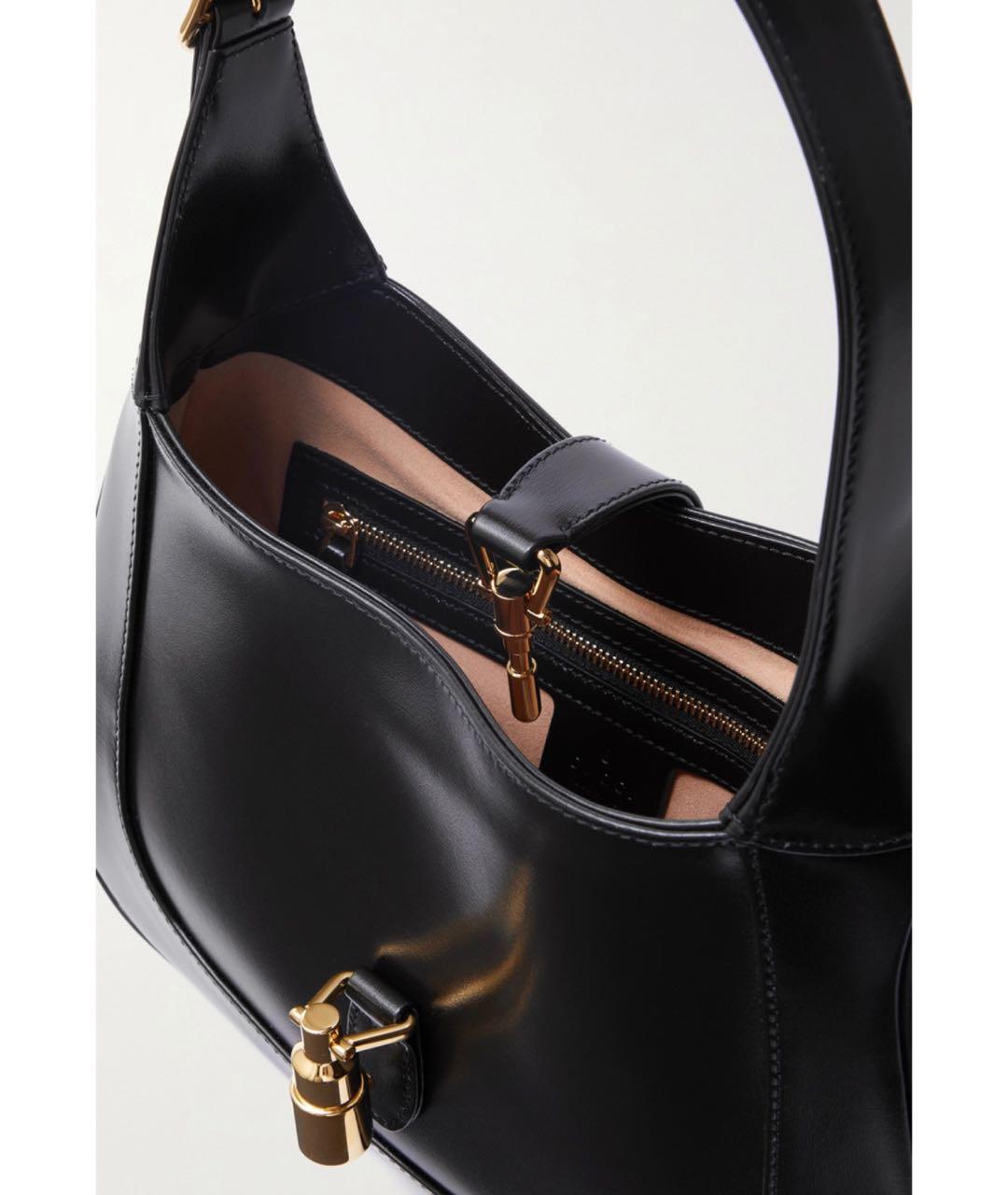 GUCCI Черная кожаная сумка с короткими ручками, фото 2