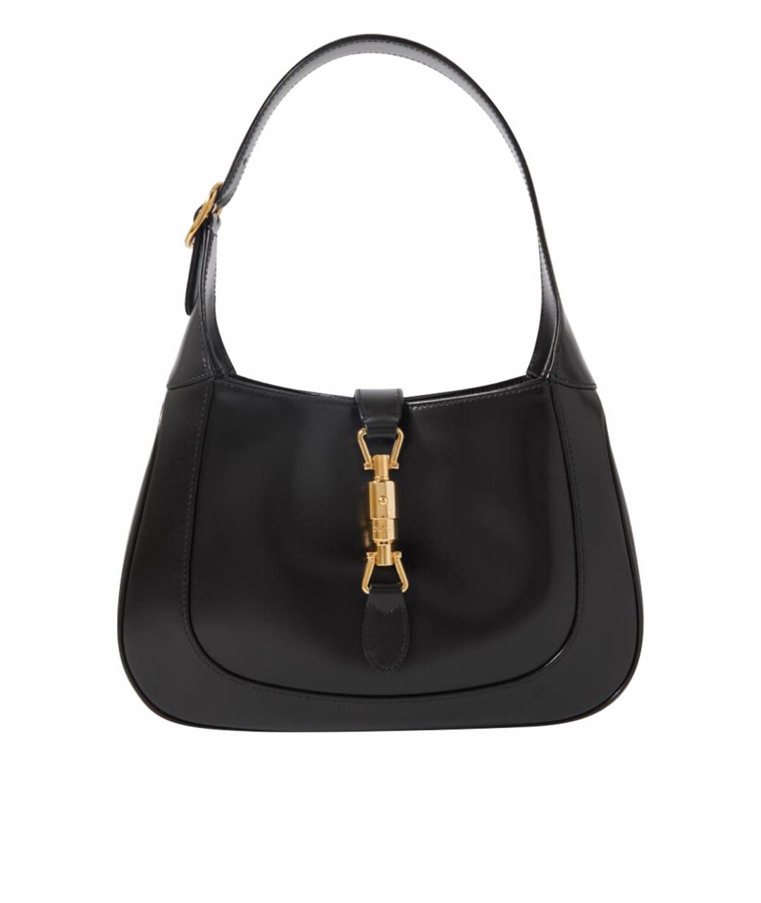 GUCCI Черная кожаная сумка с короткими ручками, фото 1